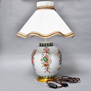 Настольная Электрическая Лампа - Светильник «Цветущий Сад» Фарфор Kaiser, Германия 80 -е годы ХХ века. 