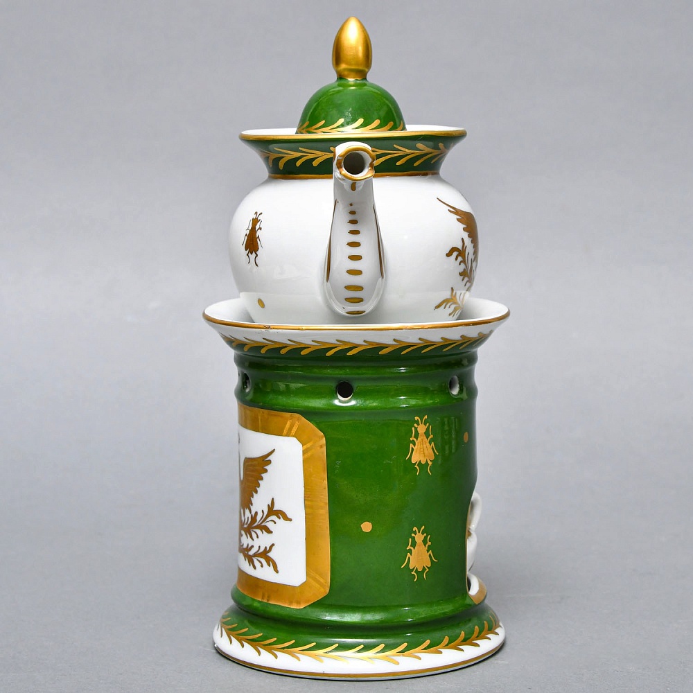 Антикварный Заварочный Чайник на подставке «Золотой орел», Франция - первая половина ХХ века. 