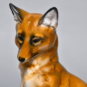 Коллекционная Фарфоровая статуэтка «Лиса на охоте», Rosenthal Германия, 1974 - 1982 годы. 