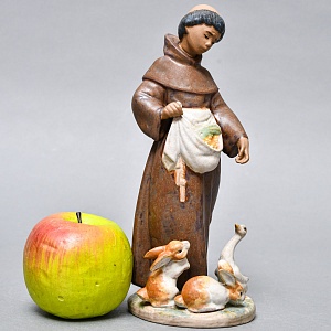 Коллекционная Фарфоровая статуэтка «Юный монах и его паства», Lladro серия Грес, Испания. 