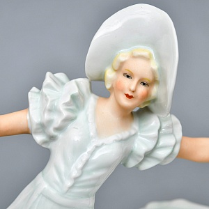  Коллекционная Фарфоровая статуэтка «Танцовщица в пышном платье», Schau Bach Kunst Германия.