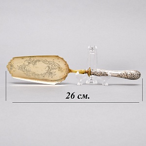 Винтажная Сервировочная Лопатка для подачи в футляре, Silverplate Франция первая половина ХХ века.