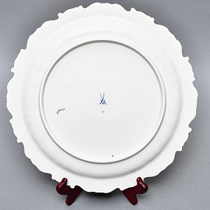 Коллекционное Фарфоровое Блюдо - Тарелка «Марсель», Кобальт, MEISSEN Германия - 1955 год.