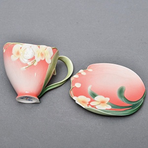 Авторский Фарфоровый Чайный сервиз «Бабочки и стрекозы» на 4 персоны, Franz Collection Тайвань.