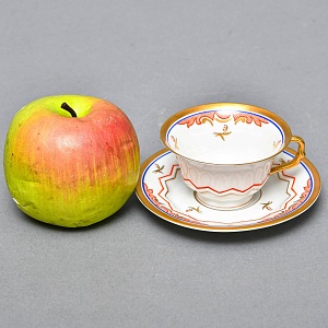 Антикварная Фарфоровая Кофейная пара в стиле Шинуазри, ROSENTHAL Германия, 1891 - 1906 годы. 