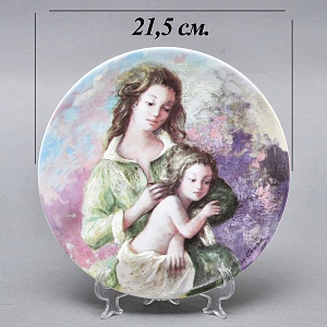 Коллекционная Фарфоровая тарелка «Мишель и Сильви. День матери», Henri d'Arceau Limoges Франция. 