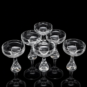 Редкость! Хрустальные Креманки - Фужеры для Шампанского серия «Neptune», BACCARAT, Франция, 80 -гг. 