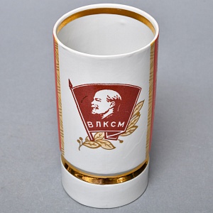 Агитационная Коллекционная Фарфоровая Ваза «ВЛКСМ», Барановский ФЗ СССР -1978 год. 