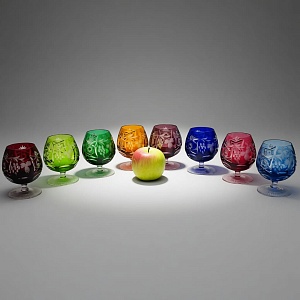 Полный Набор, все 8-мь Цветов, Бокалы для Коньяка, серия «Виноград» Хрусталь, NACHTMANN Германия.