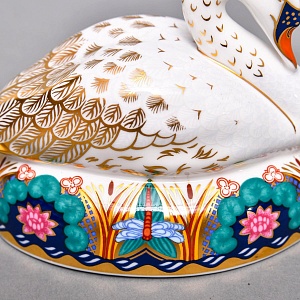 Коллекционное Пресс - Папье, Фарфоровая Статуэтка «ЛЕБЕДЬ», Royal Crown Derby Англия. 