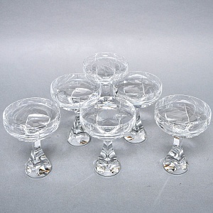 Редкость! Хрустальные Креманки - Фужеры для Шампанского серия «Neptune», BACCARAT, Франция, 80 -гг. 