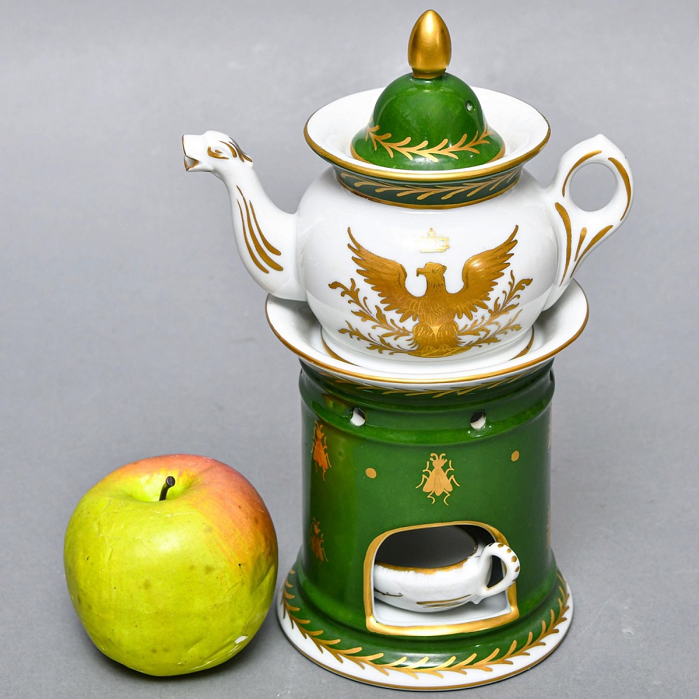 Антикварный Заварочный Чайник на подставке «Золотой орел», Франция - первая половина ХХ века. 