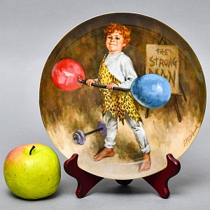 Коллекционная Фарфоровая Тарелка «Джонни - Маленький силач», RECO США -1983 год.