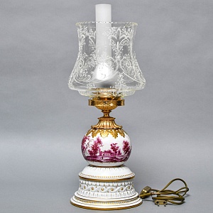 Электрическая Настольная Фарфоровая Лампа - Светильник, Giulia Mangani Италия, середина ХХ века. 