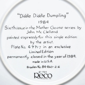 Коллекционная Фарфоровая Тарелка «Мальчик с книгой», RECO США -1984 год. 