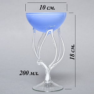 Авторские Стеклянные Фужеры для шампанского - Креманки, Италия вторая половина ХХ века.