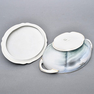 Столовый Фарфоровый сервиз «Охота» на 12 персон, Kaestner Saxonia Германия, первая половина ХХ века.