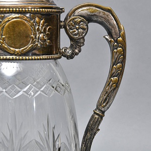 Старинный Антикварный Хрустальный Графин - Кувшин на 4 литра. Silverplate, Германия начало ХХ века.