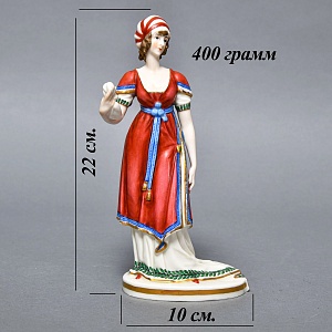 Антикварная статуэтка «Девушка в тюрбане», Фарфор, Dressel, Kister & Cie Германия, 1900 - 1922 годы. 