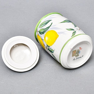 Авторский Чайный сервиз на 4 персоны «Лимоны», фарфор, ручная роспись, Гжель Россия -2000 г..