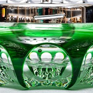 Зелёная Хрустальная Пепельница с механизмом «ЮЛА», NACHTMANN Германия, конец 60-х гг. 