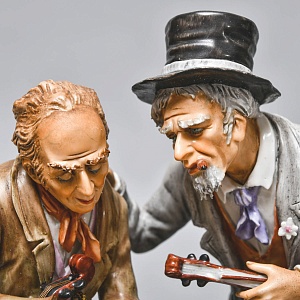 Коллекционная Фарфоровая статуэтка «Уличные Музыканты», SITZENDORF Германия. 