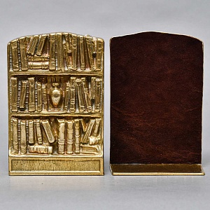 Букенды - Держатели - Ограничители - Подставка для книг «Книжная библитотека», Латунь, Германия.