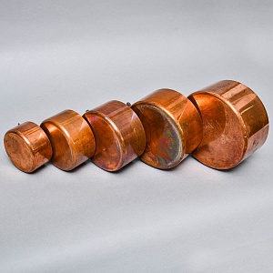 Винтажный Набор - Пять Медных Ковшиков разных размеров Франция, 60 -е годы ХХ века.