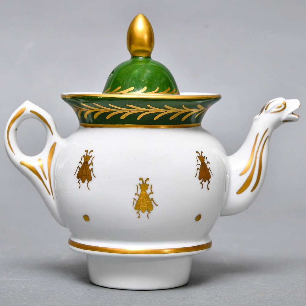 Антикварный Заварочный Чайник на подставке «Золотой орел», Франция - первая половина ХХ века. 