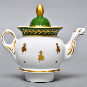 Антикварный Заварочный Чайник на подставке «Золотой орел», Франция - первая половина ХХ века. 