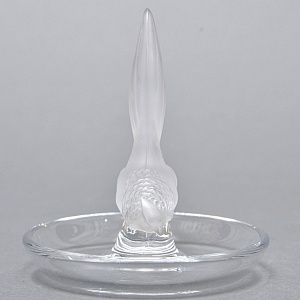 Хрустальная Подставка «ФАЗАН» для колец и украшений в стиле Арт Нуво, Laligue Франция.