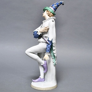 Антикварная Фарфоровая статуэтка Арт Деко «ШУТ», Karl Ens Германия, первая половина ХХ века. 