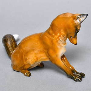 Коллекционная Фарфоровая статуэтка «Лиса на охоте», Rosenthal Германия, 1974 - 1982 годы. 