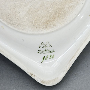 Антикварная Фарфоровая Пепельница «Охотничья собака», Kaestner Saxonia, Германия -20 гг. 