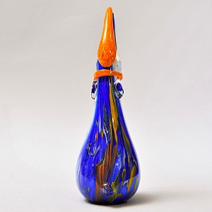 Авторская Коллекционная Стеклянная Статуэтка - Ваза «Тукан», Цветное стекло, Россия.