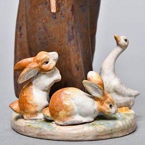 Коллекционная Фарфоровая статуэтка «Юный монах и его паства», Lladro серия Грес, Испания. 