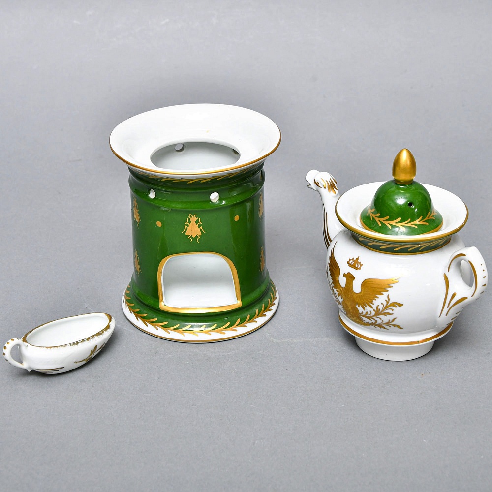 Антикварный Заварочный Чайник на подставке «Золотой орел», Франция - первая половина ХХ века. 