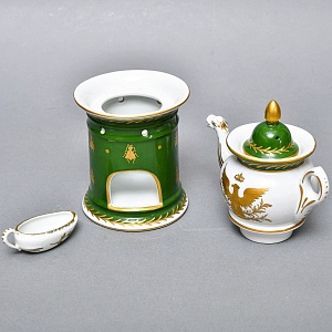 Антикварный Заварочный Чайник на подставке «Золотой орел», Франция - первая половина ХХ века. 