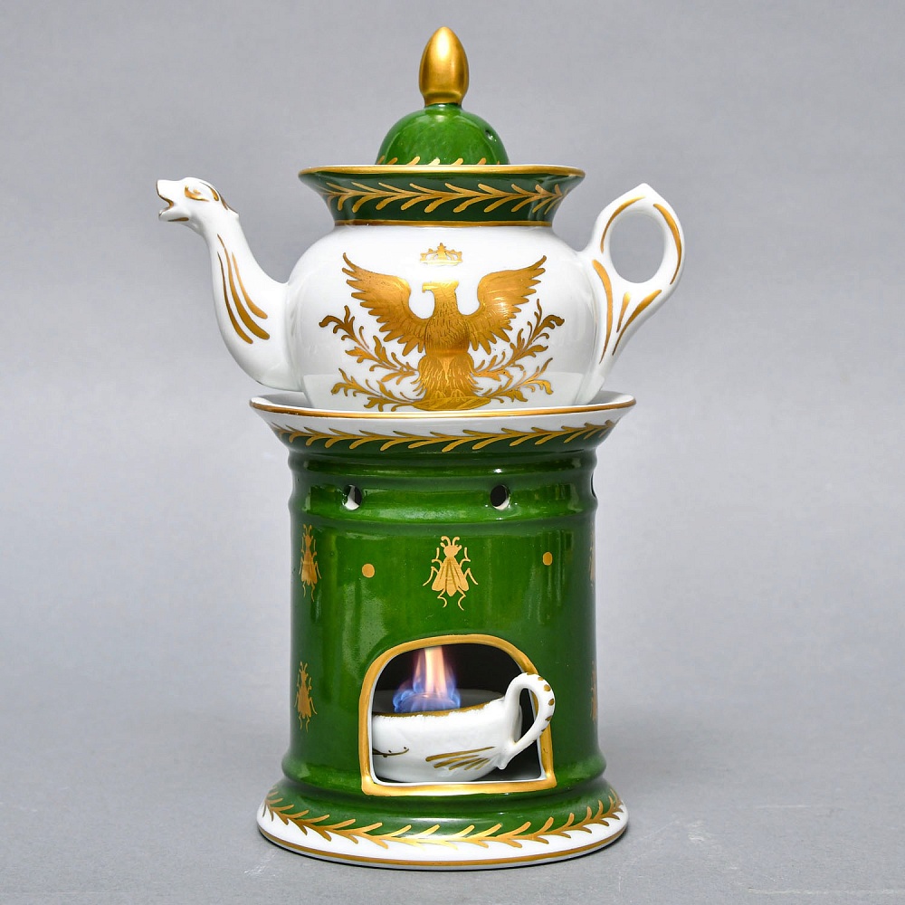Антикварный Заварочный Чайник на подставке «Золотой орел», Франция - первая половина ХХ века. 