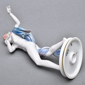 Антикварная Фарфоровая статуэтка «Обнаженная с шарфом», ROSENTHAL Германия - 1924 год. 