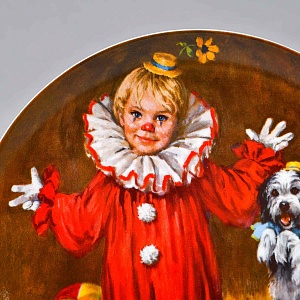 Коллекционная Фарфоровая Тарелка «Томми - Маленький клоун», RECO США - 1982 год.