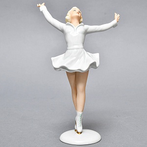 Коллекционная Фарфоровая статуэтка «Девушка фигуристка», Schau Bach Kunst Германия, 1953 - 1962 годы.