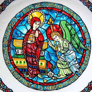 Коллекционная Тарелка - Блюдо «Благовещение» Фарфор, Henri d'Arceau-Limoge, Франция -1982 год.