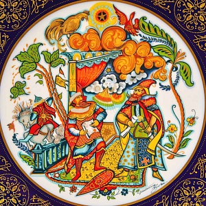 Редкое! Коллекционное Блюдо - Тарелка «Мифы, сказания. Золотой Петушок» Фарфор Hutschenreuther, Германия-1980 год.