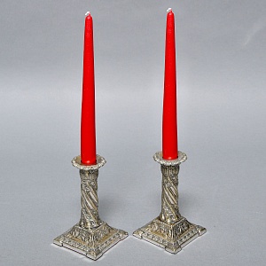 Антикварные Парные Подсвечники на одну свечу, Silverplate, SHEFFIELD Англия начало ХХ века. 