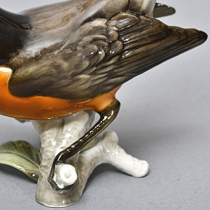 Коллекционная Фарфоровая статуэтка «Птица - Американский дрозд», Hutschenreuther Германия. 