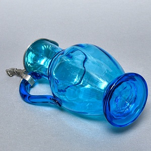 Антикварный Стеклянный Набор Кувшин + Стаканы «Аквамарин» Германия - 30-е годы ХХ века.