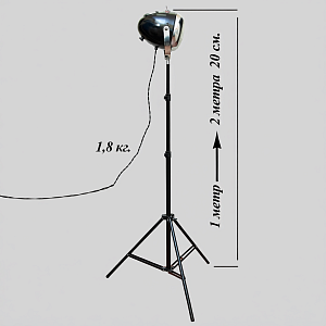 Дизайнерская Электрическая Лампа - Торшер - Светильник «Фара Мотоцикла ИЖ - СССР».