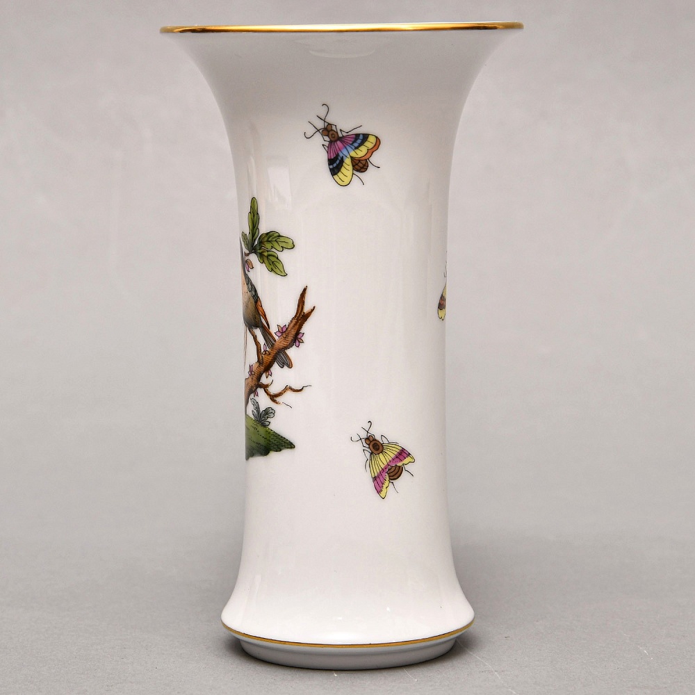 Небольшая Коллекционная Ваза для цветов «ROTHSHILD BIRDS», Фарфор Herend Венгрия.