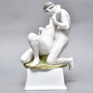 Большая Антикварная Фарфоровая статуэтка «EROS», ROSENTHAL Германия, 1907 - 1911 годы. 